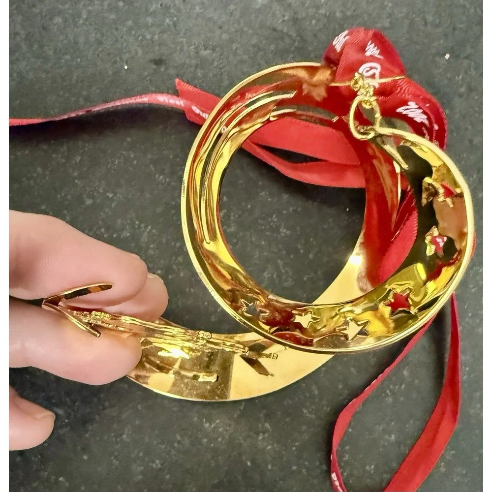 2002 Georg Jensen Gold Plated Christmas Bustle Mobile Ornament LNIB Denmark VTG